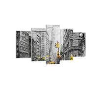 Impression sur Toile 160x85cm Tableaux Image Ville Taxi Gratte-ciel illustration