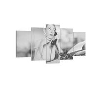 Impression sur Toile 160x85cm Tableaux Image Vintage Noir Et Blanc Téléphoner