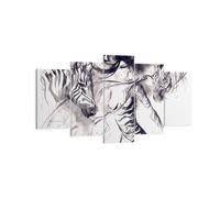 Impression sur Toile 160x85cm Tableaux Image Zèbres mouvement élégance femme