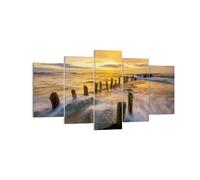 Impression sur Toile 160x85cm Tableaux mer Baltique mer brise-lames Paysage