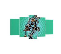 Impression sur Toile 160x85cm Tableaux Robot illustration bande dessinée comique