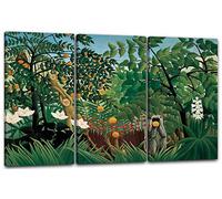 Impression sur toile 3 pièces(120x80cm): Henri Rousseau - Paysage exotique