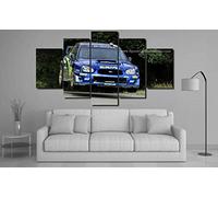 Impression sur Toile 5 Parties Subarcar WRC 5 parties tableau Impression sur Toile intissee parties tableau Decoration Murale Photo Image Artistique Graphique -Avec cadre