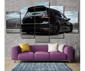 Impression sur Toile 5 Parties Tableau sur Toile Golf MK7 GTI 5 Pieces Tableaux Mur-Impression Artistique-Impression 5 Parties Images sur Toile-Déco Murale-