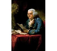 Impression Sur Toile 50*70cm Senza Cornice David Martin - Ritratto di Benjamin Franklin con busto di Isaac Newton Poster e stampe murali Arredamento moderno per la casa per camera da letto familiare