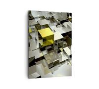 Impression sur Toile 50x70cm Tableaux Architecture blocs design géométrique