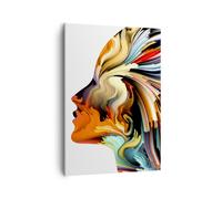 Impression sur Toile 50x70cm Tableaux effets expressionnisme fille imaginaire