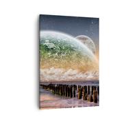 Impression sur Toile 50x70cm Tableaux Image Abstraction planète terre globe