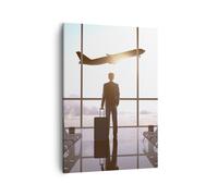 Impression sur Toile 50x70cm Tableaux Image Aéroport hall architecture verre