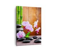 Impression sur Toile 50x70cm Tableaux Image Bambou décoration fleur orchidée