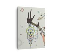 Impression sur Toile 50x70cm Tableaux Image Deer Mandala spiritualité sauvage