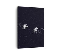 Impression sur Toile 50x70cm Tableaux Image Dessin Animé Astronautes Cosmos