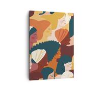 Impression sur Toile 50x70cm Tableaux Image Femmes Multiculturalisme Moderne