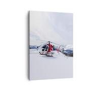 Impression sur Toile 50x70cm Tableaux Image Hélicoptères montagnes pic hiver