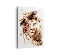 Impression sur Toile 50x70cm Tableaux Image illustration intelligent roi lion