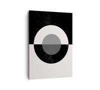 Impression sur Toile 50x70cm Tableaux Image L'Abstraction Roue Noir Et Blanc