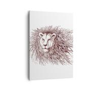 Impression sur Toile 50x70cm Tableaux Image Lion le roi la faune la fourrure