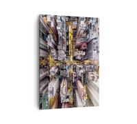 Impression sur Toile 50x70cm Tableaux Image Metropolis Photographie Aérienne Rue