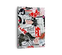 Impression sur Toile 50x70cm Tableaux Image Mots modèles coeurs le magazine