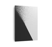 Impression sur Toile 50x70cm Tableaux Image Noir Et Blanc Arrière Plan Géométrie