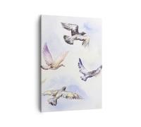 Impression sur Toile 50x70cm Tableaux Image Oiseaux aquarelle sauvagerie vol