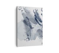 Impression sur Toile 50x70cm Tableaux Image Photo Abstraction Bleu Minimalisme