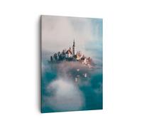 Impression sur Toile 50x70cm Tableaux Image Photo Alpes Bled Église Decoration