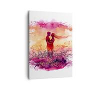 Impression sur Toile 50x70cm Tableaux Image Photo Amour Couple lune de miel