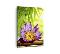 Impression sur Toile 50x70cm Tableaux Image Photo Asie spa bambou fleur