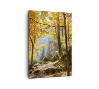 Impression sur Toile 50x70cm Tableaux Image Photo Automne montagne forêt nature