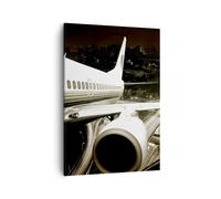Impression sur Toile 50x70cm Tableaux Image Photo Avion Routes Ville Decoration