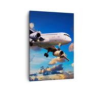 Impression sur Toile 50x70cm Tableaux Image Photo Avion vol voyage véhicule