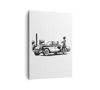 Impression sur Toile 50x70cm Tableaux Image Photo bar voiture route Decoration