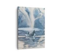 Impression sur Toile 50x70cm Tableaux Image Photo bateau pêcheur eau Decoration