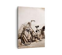 Impression sur Toile 50x70cm Tableaux Image Photo Bicyclette brique ville italie