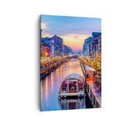 Impression sur Toile 50x70cm Tableaux Image Photo Canal Grande Soir Decoration