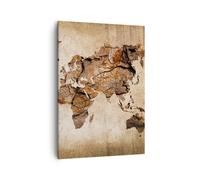 Impression sur Toile 50x70cm Tableaux Image Photo carte monde moderne Decoration