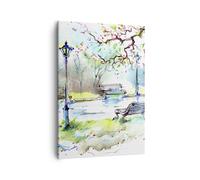 Impression sur Toile 50x70cm Tableaux Image Photo Chemin urbain parc paysage