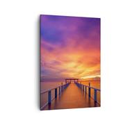 Impression sur Toile 50x70cm Tableaux Image Photo Ciel Les Couleurs Quai