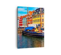 Impression sur Toile 50x70cm Tableaux Image Photo Copenhague Nahavn Navires
