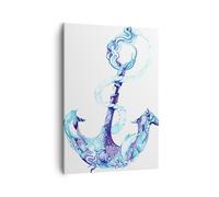 Impression sur Toile 50x70cm Tableaux Image Photo corail méduses ancre corde