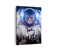 Impression sur Toile 50x70cm Tableaux Image Photo cosmonaute chat Art Decoration