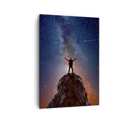 Impression sur Toile 50x70cm Tableaux Image Photo Cosmos Échelle Homme