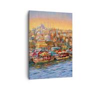 Impression sur Toile 50x70cm Tableaux Image Photo Couleurs Ville Turquie