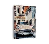 Impression sur Toile 50x70cm Tableaux Image Photo Cubain Voiture Immeubles
