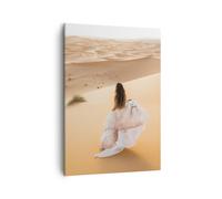 Impression sur Toile 50x70cm Tableaux Image Photo Désert Dune Femme Decoration