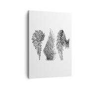 Impression sur Toile 50x70cm Tableaux Image Photo Dessin ange ailes plumes