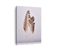 Impression sur Toile 50x70cm Tableaux Image Photo Deux Plumes Lilas Decoration