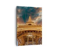Impression sur Toile 50x70cm Tableaux Image Photo Eiffle Architecture Paris