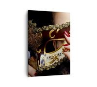 Impression sur Toile 50x70cm Tableaux Image Photo Femme mode venise masque